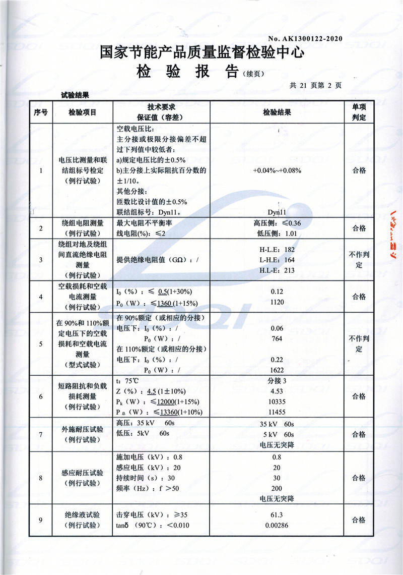 高低压试验报告-S11-1250泰兴泰兴泰兴油浸式变压器-2.jpg